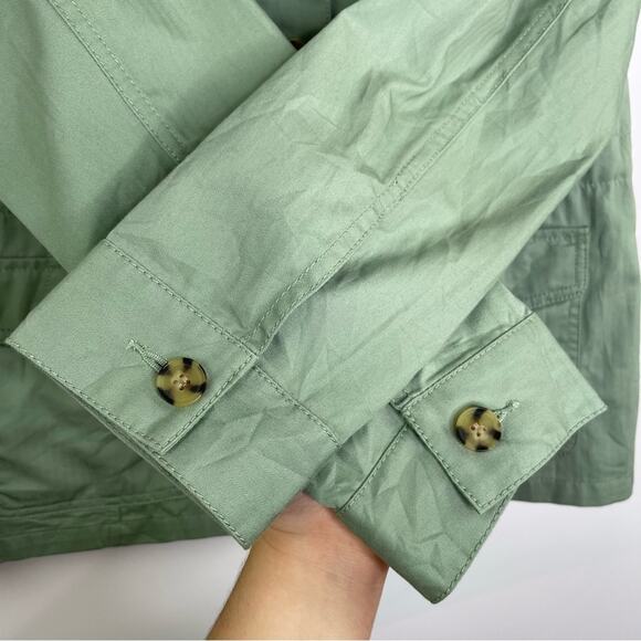 Talbots light green button down utility jacket women's size Small - Picture 4 of 10